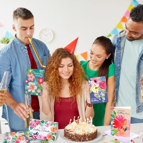 Zhanmai 80 Pcs Christian Birthday Card Bible Verse, Watercolor Flower Style - style: Watercolor Flower Style :