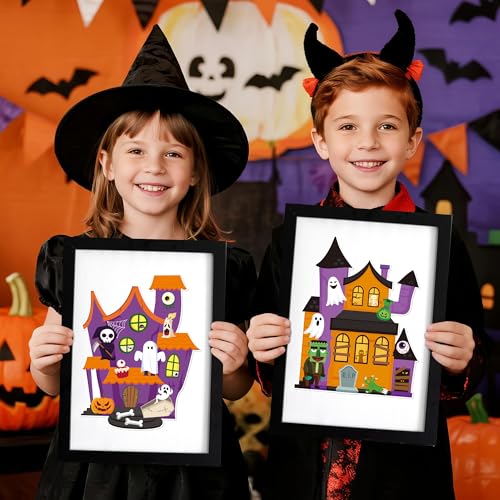CY2SIDE Halloween Haunted House Scene Sticker - 12 Set Halloween Ghost Sticker for School Rewards, Haunted House Scene for Classroom Activities - style: Haunted house