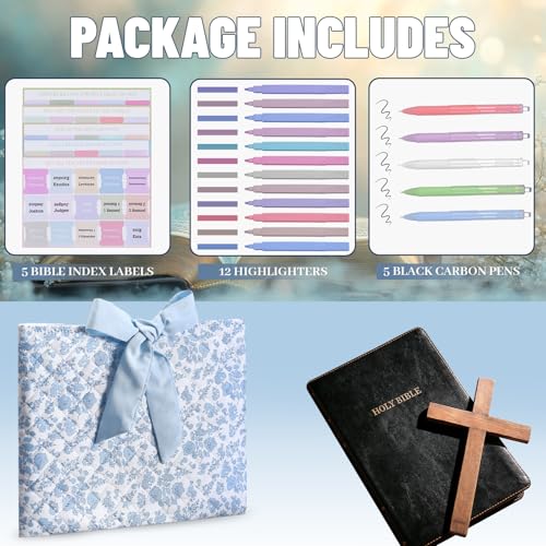 Sadnyy Quilted Bow Bible Cover for Women,Blue - color: Blue