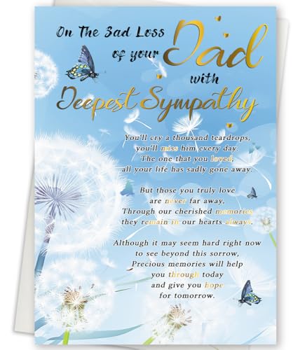 Sympathy Card for Loss of Dad, Heartfelt Condolence Gift - style: Card-248