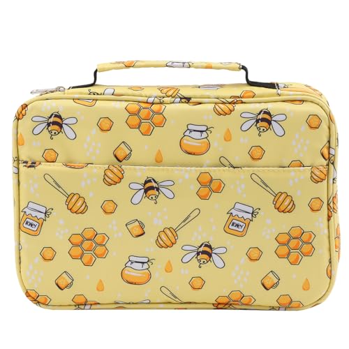 Bible Cover Carrying Book Case Church Bag Bible Protective with Handleand Zippered Back Pocket, Gift for Girls Women Mother Men Women Father Kids(Yellow)