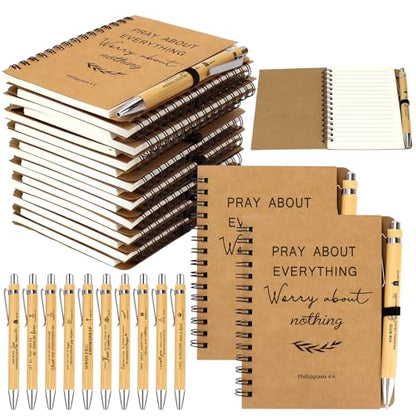 50 Sets Christian Gifts Bulk, Bible Verse Notebooks with Pens and Bookmarks
