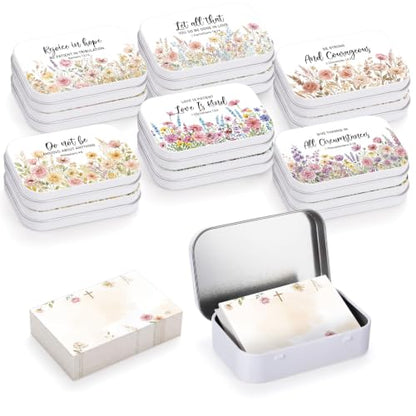 Rtteri 12 Pcs Prayer Boxes with Cards Christian Women Gifts, Pastel Floral - style: Pastel Floral