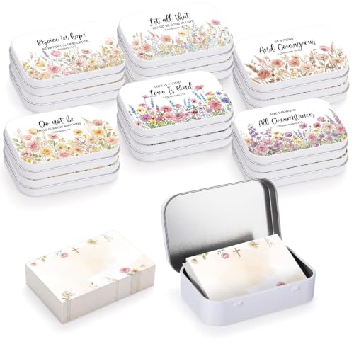 Rtteri 12 Pcs Prayer Boxes with Cards Christian Women Gifts, Pastel Floral - style: Pastel Floral