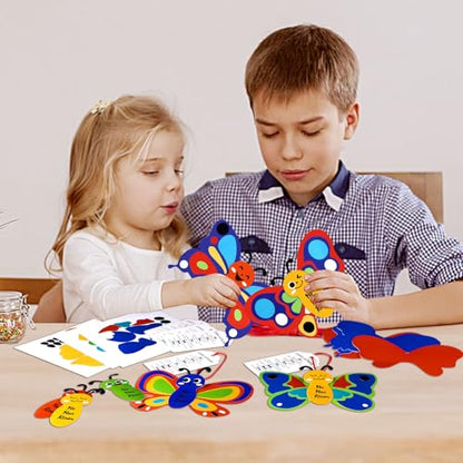 Suzile 30 Pcs Christian Easter Crafts for Kids Religious Salvation Story Butterfly Church Bible DIY He Has Risen Jesus Crafts for Kids Easter Sunday School Classroom Home Activities Holy Week Favor