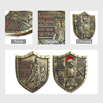 AtSKnSK Put On The Whole Armor of God Challenge Coin Eph 6:13-17 3D Commemorative Collection Item