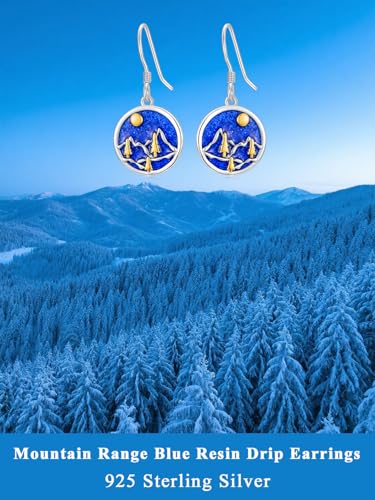 Dorunmo 925 Sterling Silver Mustard Seeds Dangle Earrings for Women Mountains Earrings Hypoallergenic Christmas Jewelry Gifts for Women - style: Mountains-02