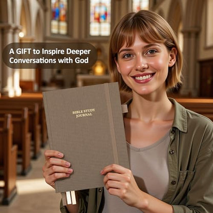 Bible Study Journal & Notebook for Women and Men, 5.8" x 8.3" - color: Brown, size: A5 ( 5.8" x 8.3" )
