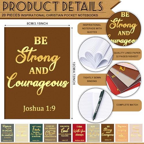 Eersida 80 Pcs Christian Gifts Classic, Scripture Notebooks Pens Church - color: Classic, style: Bible