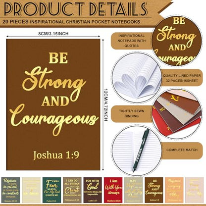 Eersida 80 Pcs Christian Gifts Classic, Scripture Notebooks Pens Church - color: Classic, style: Bible