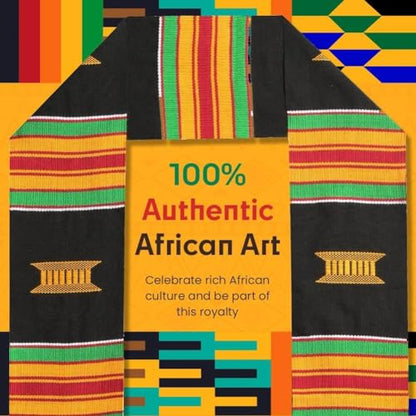 Kwabla's Kente Graduation Stole 2026 | Kente Stole Class of 2026 | Kente Graduation Sash 2026 - color: Educated Black Queen Graduation Stole 2026