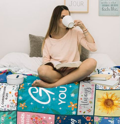 Christian Gifts for Women, Cute Birthday Gifts Blanket 60x50in - size: 60x50inches