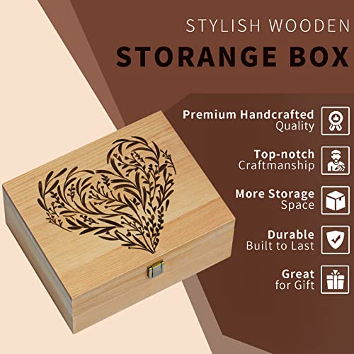 EXISTING Wooden Memory Keepsake Box, Large Keepsake Boxes with Lids - color: Khaki