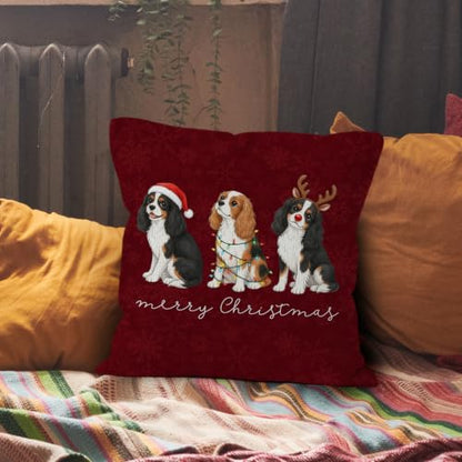 Cavalier King Charles Spaniel Throw Pillow Covers 18x18 Home Decor - color: Cavalier King Charles Spaniel