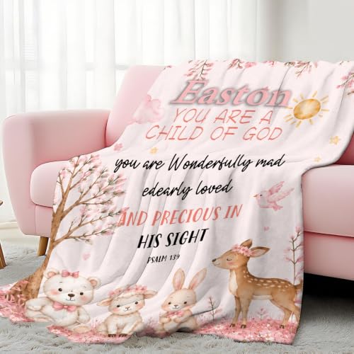 Personalized Baby Blankets with Name Christian Gift for Baby - color: Color a