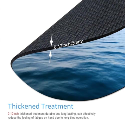 Round Mouse Pad Blue Ocean, Personalized Premium-Textured Custom Mouse Mat Design, Washable Mousepad Non-Slip Rubber Base Computer Mouse Pads for Wireless Mouse 7.9×7.9×0.12 inches - color: Blue Ocean