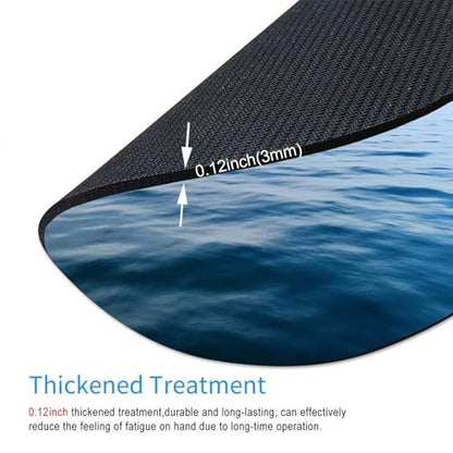 Round Mouse Pad Blue Ocean, Personalized Premium-Textured Custom Mouse Mat Design, Washable Mousepad Non-Slip Rubber Base Computer Mouse Pads for Wireless Mouse 7.9×7.9×0.12 inches - color: Blue Ocean