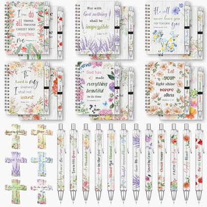 36 Pcs Christian Bulk Gifts for Women: Floral Small Journal Religious Gift - color: Floral