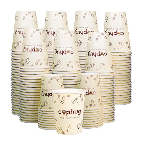 8oz Disposable Paper Coffee Cups, 300 Pack Small Hot Drink Cups for Beverage & Catering - color: Yellow, size: 8oz-300Pack