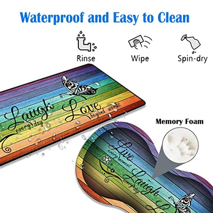 3 Piece Mouse Pad Set with Stitched Edge Large Anti-Slip Mouse Pad Desk Pad Keyboard Pad + Wrist Rest Pad + Coaster, Memory Foam Wrist Rest for Office/Home, Glitter Quote Live Laugh Love - color: HTT-H3-Mouse 010