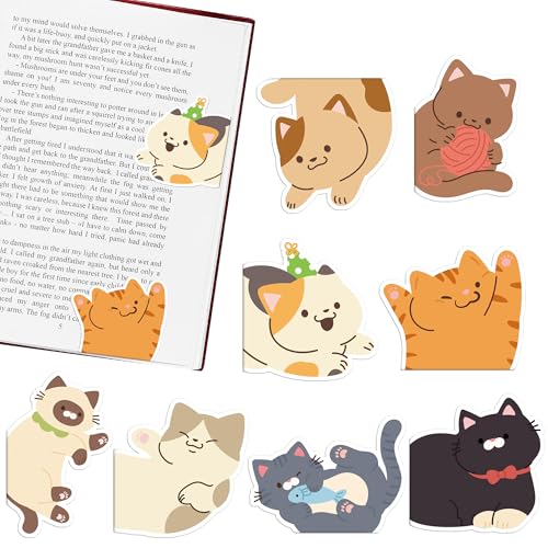 Cats Magnetic Bookmarks Gifts - 8 Pcs Cute Pet Animals Bookmark - style: Cats