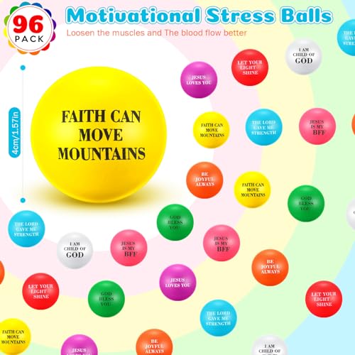 Silipull 48 Pcs Christian Bible Verse Balls Bulk, Bible Toys for Kids