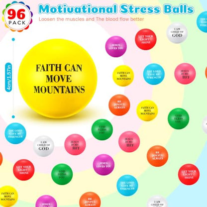 Silipull 48 Pcs Christian Bible Verse Balls Bulk, Bible Toys for Kids