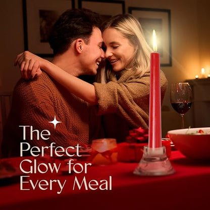 Leor & Lair Red Taper Candles, 12 Pack, 10" Christmas Candlesticks - color: Red