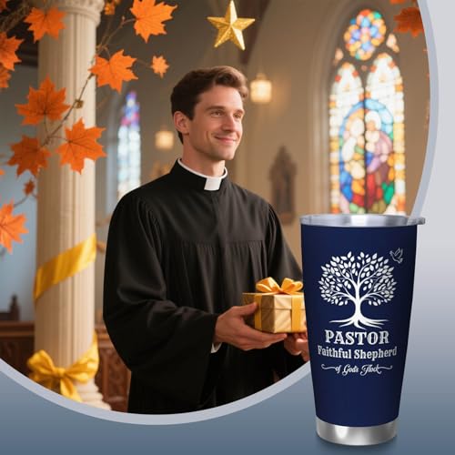 Pastor Appreciation Gifts 20oz Tumbler, Gift for Men Pastors - color: Blue-Pastor