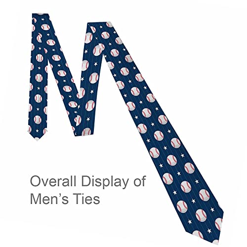 Men's Ties Novelty Tie Necktie for Men Teen Boys Multicolor Tie Party Holiday Thanksgiving Christmas - color: Baseball Blue