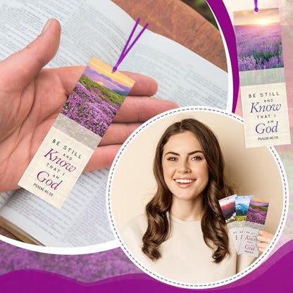 Dispowreath 60 Pcs Be Still and Know that I Am God Bookmarks Religious Psalm 46: 10 Bookmarks Church Exchange Gifts for Sunday School Vbs Church Prizes Party Favors - style: Be Still and Know Psalm 46: 10
