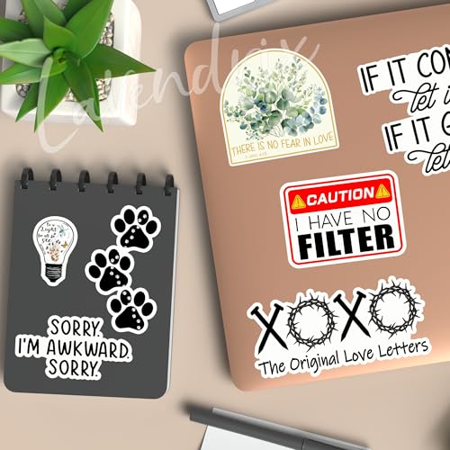 (3Pcs) Happy Moments Praise God Difficult Moments Seek God Every Moment Thank God Christian Sticker Inspirational Motivational Bible Verse Vinyl Decal for Laptop Water Bottles Book -Size 3x2.7
