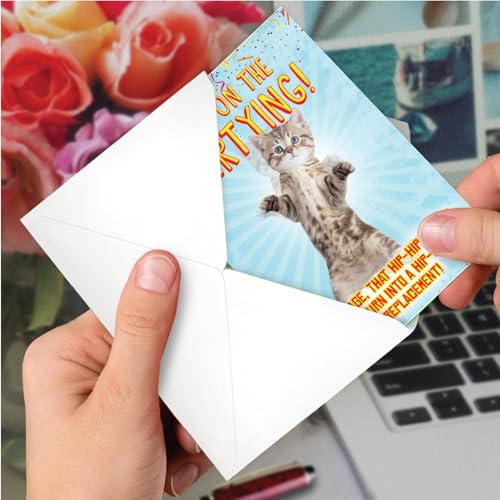 NobleWorks - Funny Get Well Greeting Card - Hilarious Feel Better Notecard with Envelope - Hip-Hip Hooray C5682GWG - style: Hip-Hip Hooray