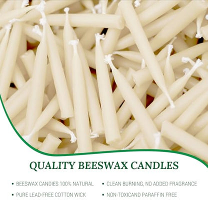 Meditation Beeswax Candles 40Pcs, 20 Minute Mini Candles Set, 2.6 Inch Small Bees Wax Taper Candles - Smokeless, Dripless and Non-Toxic for Home, Women Gifts, Yoga-White - color: White, size: 40