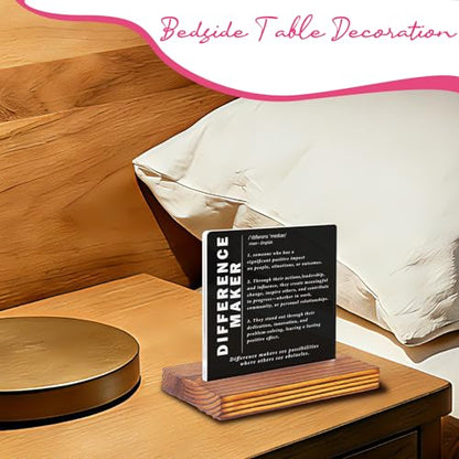 Mentor Coach Appreciation Gift Acrylic Desk Plaque with Wooden Stand, Difference Maker Definition Sign, Thank You Gift for Mentor Coach Leader, Office Desk Decor for Retirement Graduation EC401 - style: Leader Coworker