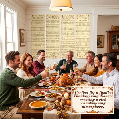 Hosuly 4 Pack Thanksgiving Hymn Banners 2x6 Feet Church Sanctuary Decor - size: 2 x 6 Feet, style: Thanksgiving