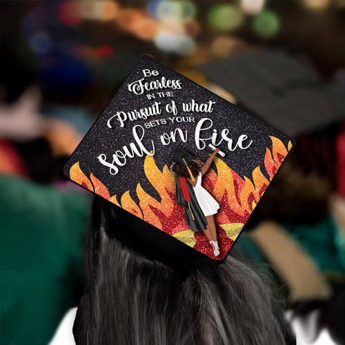 Tassel Toppers Woman Custom Graduation Cap, Graduation Cap Topper & Design - color: Black and Orange