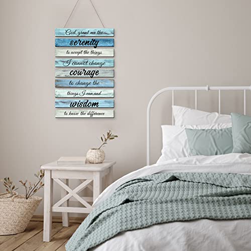 Blulu Serenity Prayer Wood Hanging Wall Sign Religious Home, Prayer