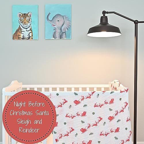 LollyBanks Muslin Swaddle Blanket, 47 x 47 in, Newborn Receiving Blanket - color: And to All a Goodnight
