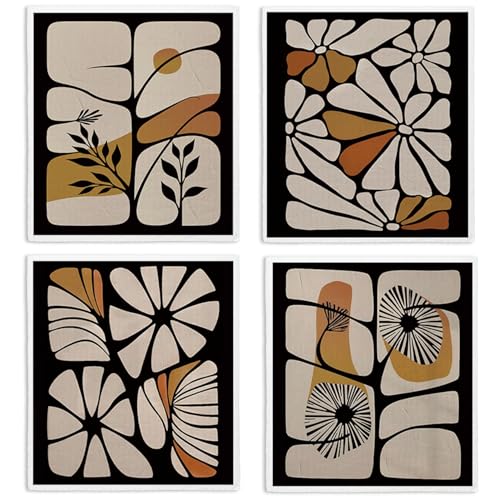 Swedish Dishcloths for Kitchen, Boho Floral Botanical Swedish DishCloths, Papaya Reusable Paper Towels Washable, 4 Pcs Dish Towels for Kitchen Party Home Housewarming Cleaning Cloths - color: Flower 12