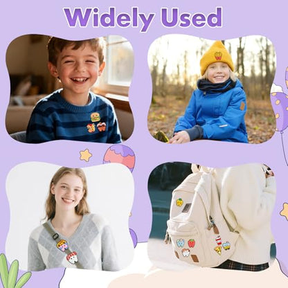 Cute Pins Bulk, Funny Lapel Badge Pins Rubber Brooch Pins for Backpacks, Hats, Bags - style: Food-30PCS