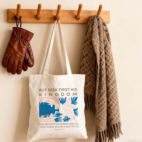 Christian Canvas Tote Bag,Christian Bags For Women. - color: White Christian Totebag-9