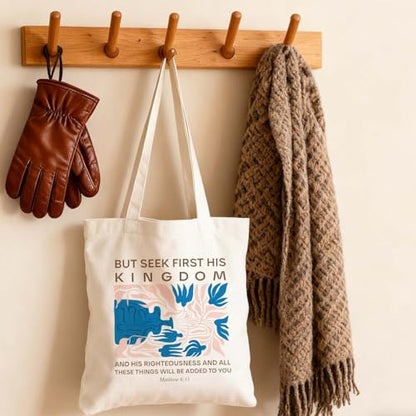 Christian Canvas Tote Bag,Christian Bags For Women. - color: White Christian Totebag-9