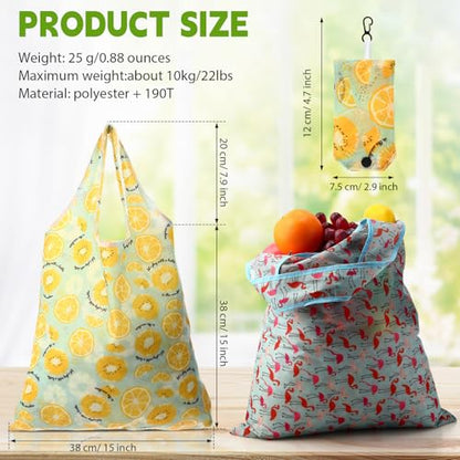 Paterr 24 Pcs Reusable Grocery Shopping Bags Foldable Bulk - style: Cute Style