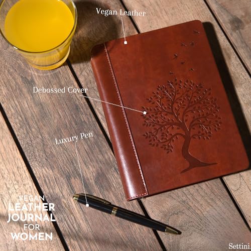 SETTINI® Vegan Leather Journal Gift Set with Pen 192 Pages, Tree of Life - color: Tree of Life