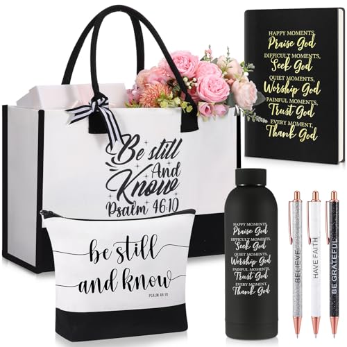 Shinylin 7 Pcs Christian Gifts for Women, Psalm Bible Verse Set,Black - color: Black
