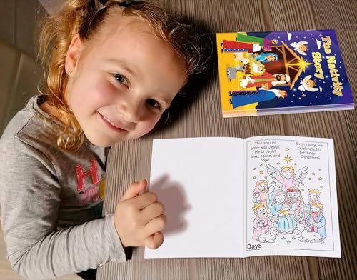 90shine 36PCS Christmas Nativity Story Coloring Books Bulk: Christian Sunday School Bible Class Religious Gifts, Jesus Party Favors Set, Activity Crafts