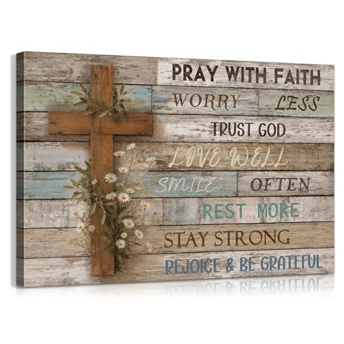 Inspirational Cross Christian Wall Art Jesus Wall Decor Religious Art - color: Art-02, size: 24"L x 16"W
