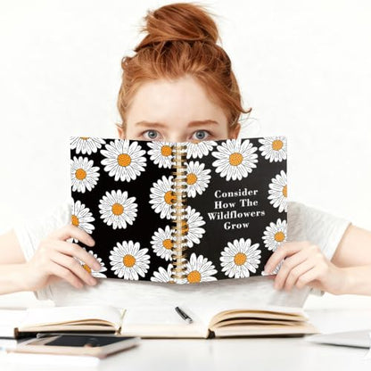 Consider How The Wildflowers Grow Luke 12:27 Spiral Notebook for Study Work, Daisy Notebook, Inspirational Christian Faith Journal, New Job Farewell Gifts for Women Coworkers Daisy Lovers Boss - style: Consider