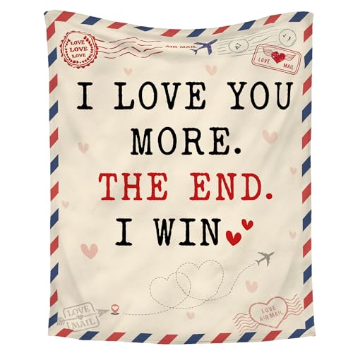 WRAPIX Anniversary Couple Gifts for Women Men - Soft Throw Blanket 50x60 in - color: I Win, size: 50x60 inches